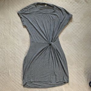 Grey striped T-shirt minidress; Size S